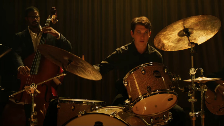 Miles Teller playing the drums in Whiplash