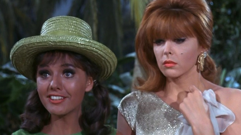 Dawn Wells as Mary Ann and Tina Louise as Ginger on Gilligan's Island