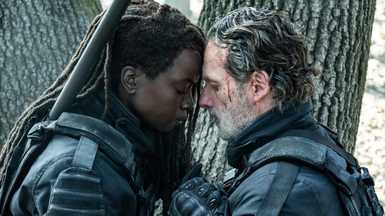 Rick and Michonne together in The Walking Dead: those who live