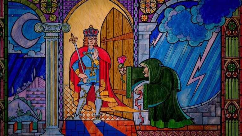 Beauty Beast Stained Glass Scene