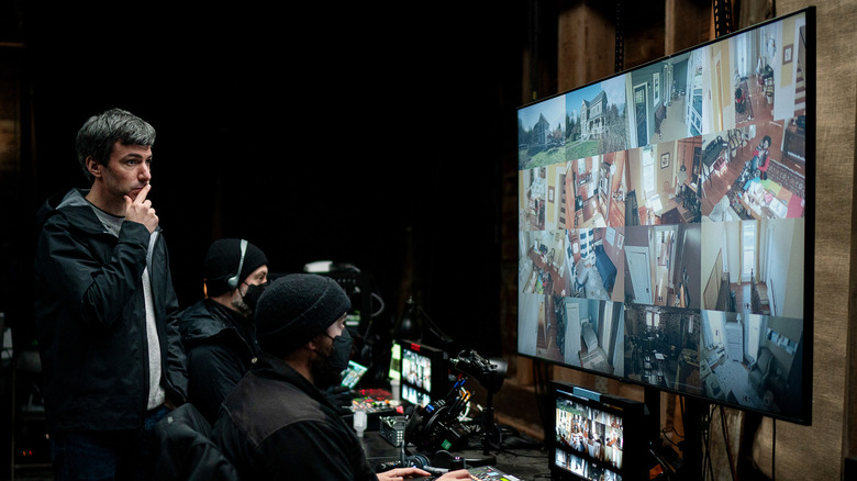 Nathan Fielder watching security cameras in The Rehearsal