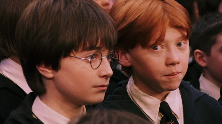 Rupert Grint and Daniel Radcliffe in Harry Potter and the Sorcerer's Stone