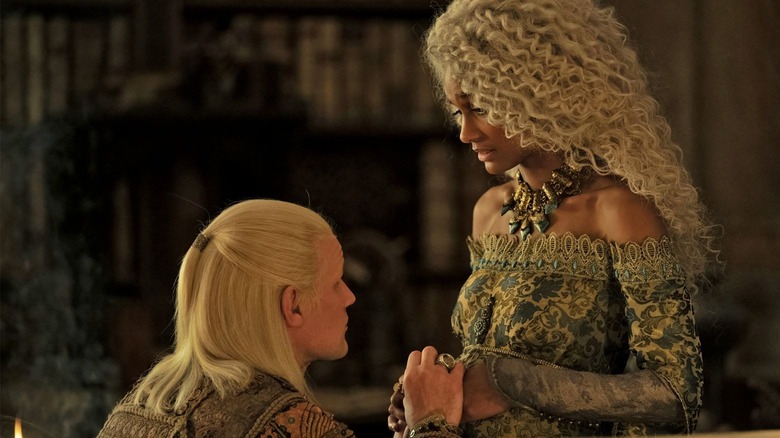 Matt Smith and Nanna Blondell as Daemon Targaryen and Laena Velaryon in House of The Dragon