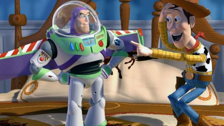 Buzz and Woody in Toy Story