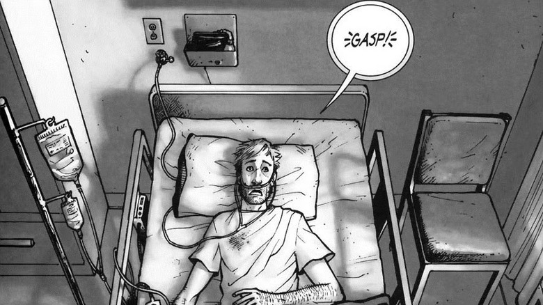 Rick Grimes waking up from his coma in The Walking Dead #1