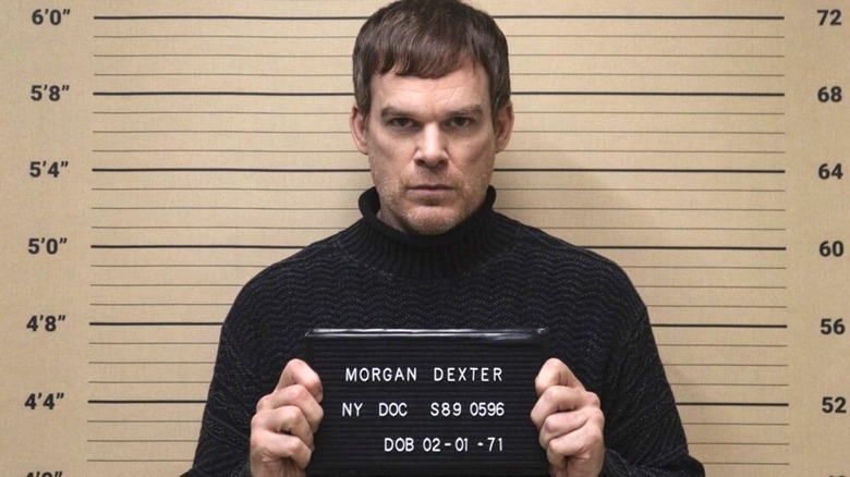 An older Dexter's mugshot in Dexter: New Blood