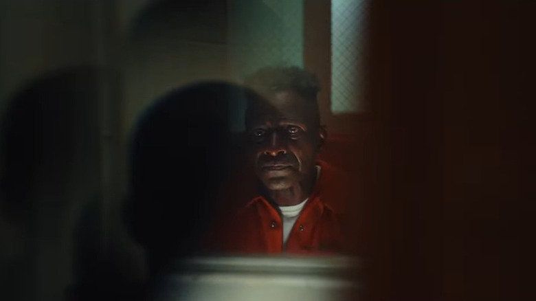 Isaiah Bradley in prison, looking horrified, in Captain America: Brave New World