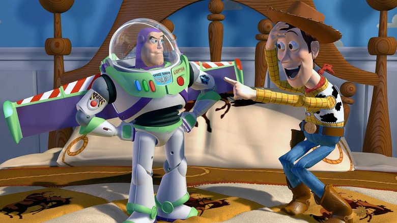 Buzz and Woody in Toy Story
