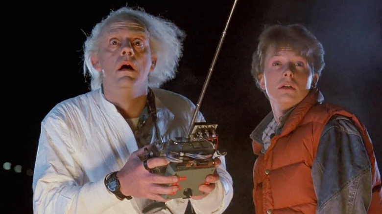 Doc and Marty looking shocked in Back to the Future