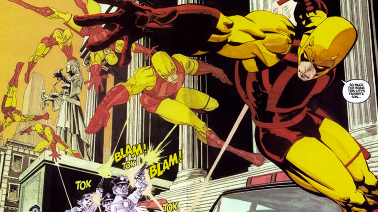 Daredevil avoids the cops in Daredevil: Yellow