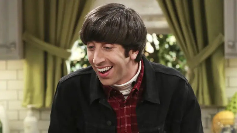 Howard laughing in his kitchen on The Big Bang Theory