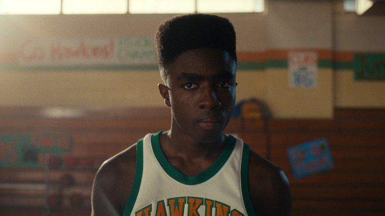 Caleb McLaughlin in "Stranger Things" basketball uniform