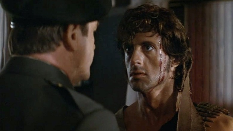 Richard Crenna pleading with Sylvester Stallone in First Blood