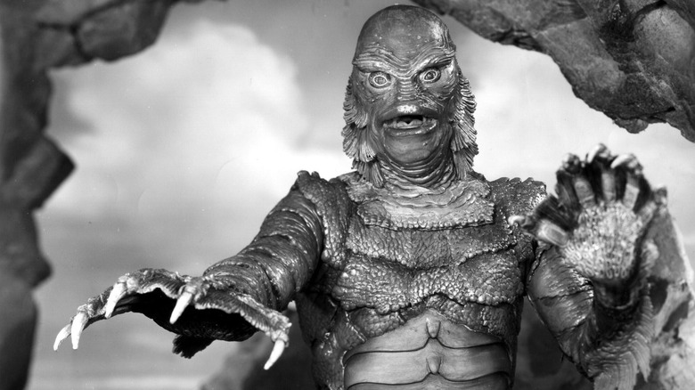 The Creature looks frightened in Creature from the Black Lagoon