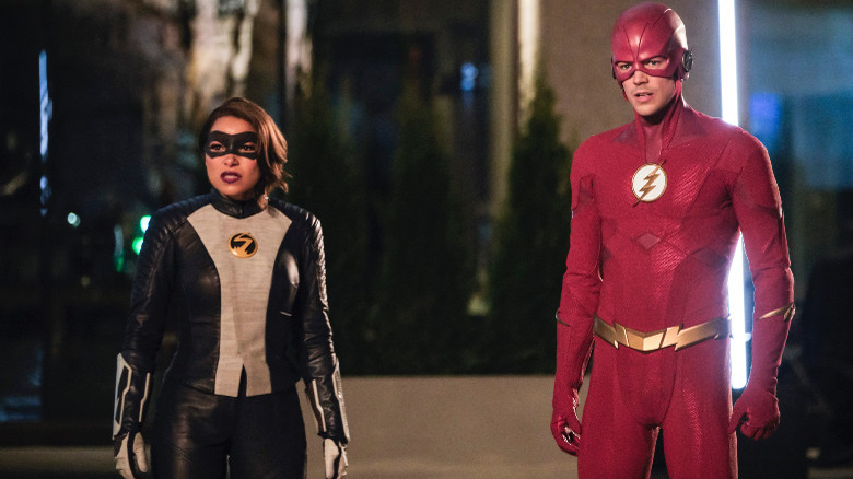 Jessica Parker Kennedy and Grant Gustin in The Flash