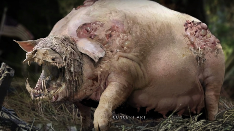 Concept art of a short-lived boar creature in "Annihilation"