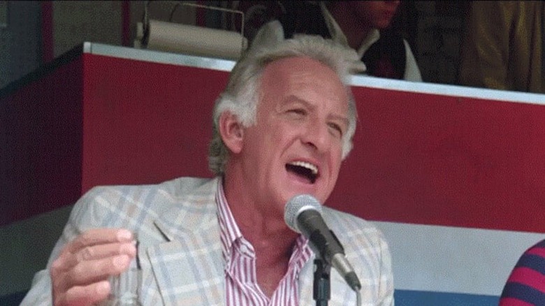 Bob Uecker calls a Cleveland baseball game as Harry Doyle in Major League