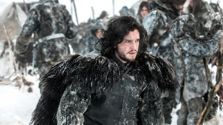 Jon Snow (Kit Harington) among the wildlings on Game of Thrones