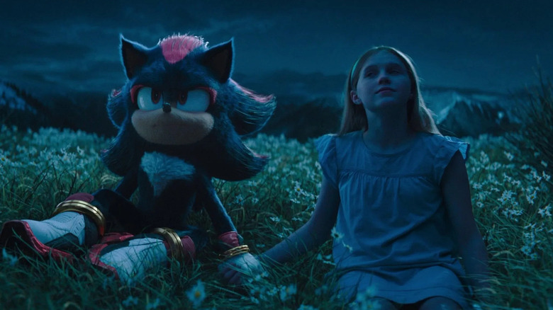 Shadow dan Maria melihat ke langit di Sonic the Hedgehog 3