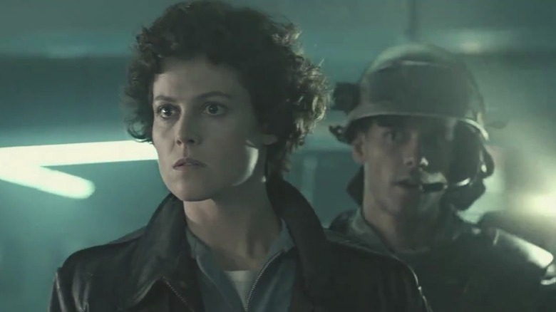 Ripley and Hicks stare pensively