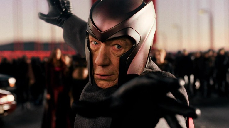 Ian McKellen as Magneto on the Golden Gate Bridge