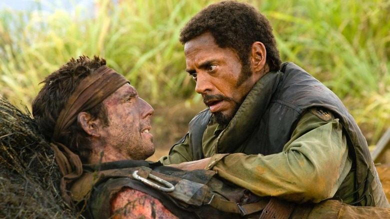 Ben Stiller and Robert Downey Jr in Tropic Thunder