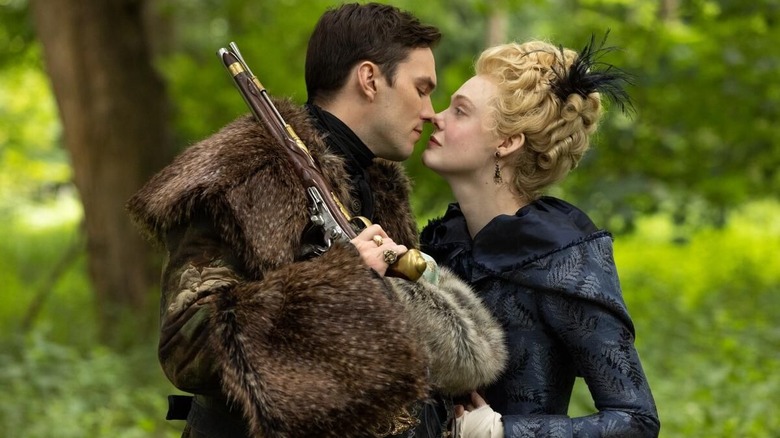 Nicholas Hoult and Elle Fanning in The Great