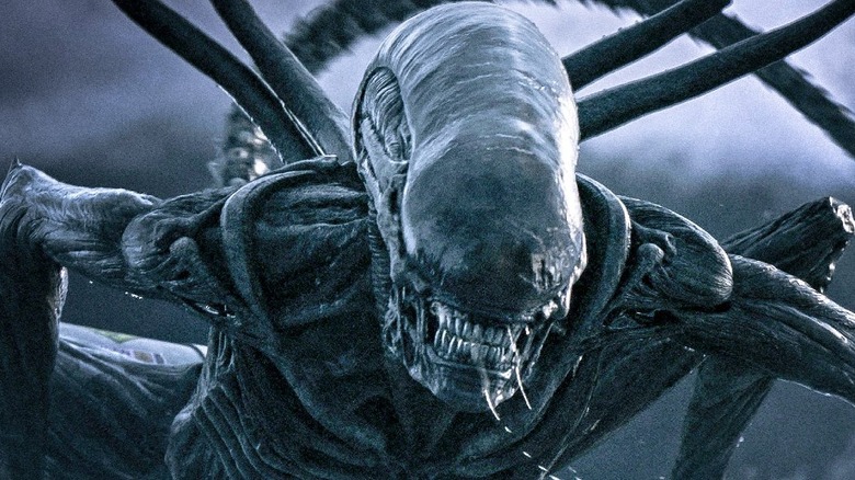 The alien from the 1979 film Alien gritting its teeth