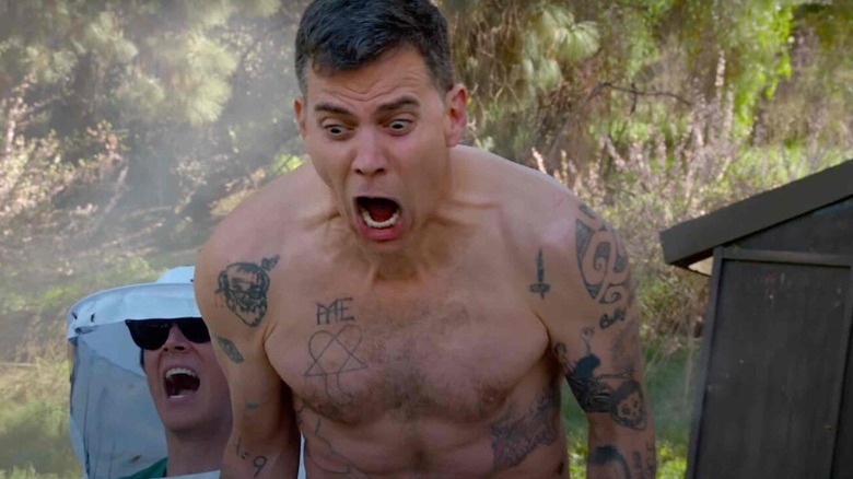 Steve-o shirtless screaming