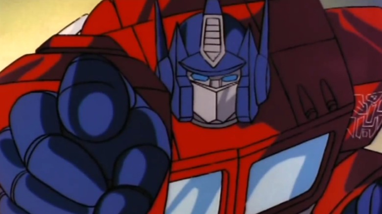 Optimus Prime pointing at screen