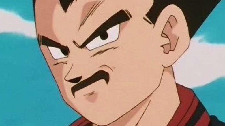 Vegeta smiles while sporting a mustache in Dragon Ball GT