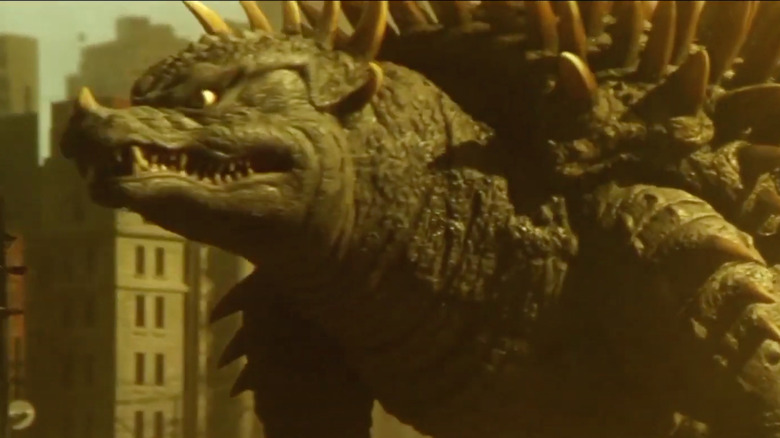 Anguirus destroys a city