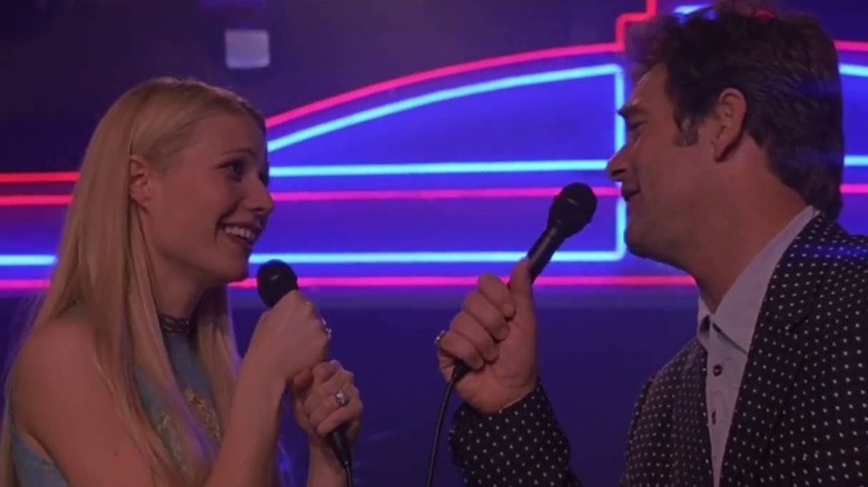 Gwyneth Paltrow as Liv Dean shares the stage with Huey Lewis as Ricky Dean in Duets