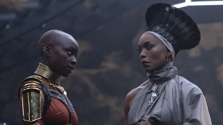 Danai Gurira and Angela Bassett in Black Panther: Wakanda Forever