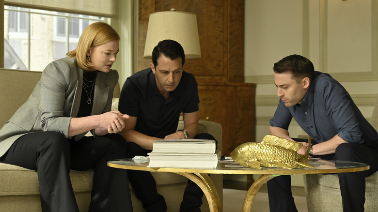 Sarah Snook, Jeremy Strong, and Kieran Culkin in Succession