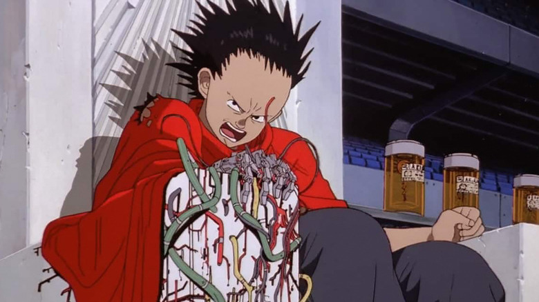 A dangerously super-powered Tetsuo in Akira