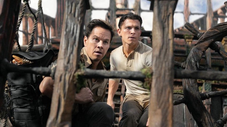 Tom Holland and Mark Wahlberg in Uncharted