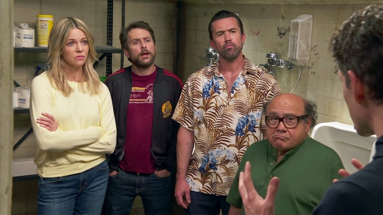 Charlie Day, Kaitlin Olson, Rob McElhenney and Danny Devito in It's Always Sunny in Philadelphia