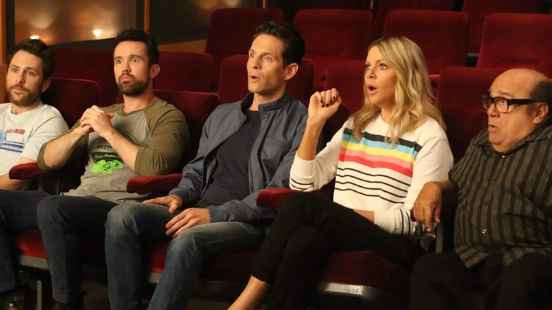 Charlie Day, Rob McElhenney, Glenn Howerton, Kaitlin Olson, and Danny DeVito in It's Always Sunny in Philadelphia