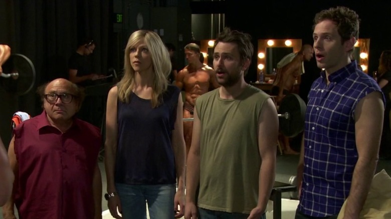 Danny DeVito, Kaitlin Olson, Charlie Day, and Glenn Howerton in It's Always Sunny in Philadelphia