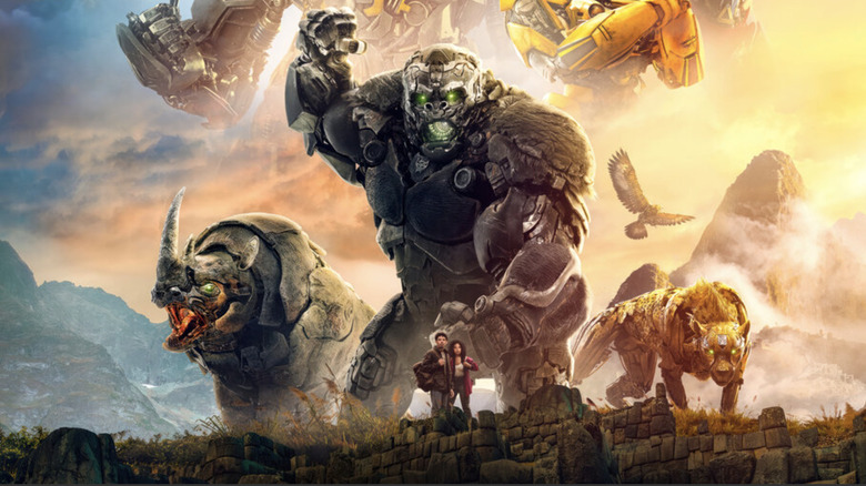 Transformers Rise of the Beasts Poster Rhinox Optimus Primal Cheetor