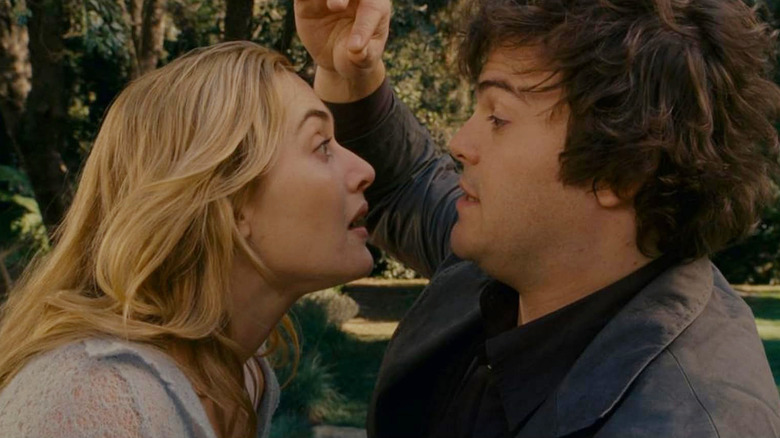 Kate Winslet's Irish Simpkins and Jack Black's Miles Dumont having a tense exchange in The Holiday