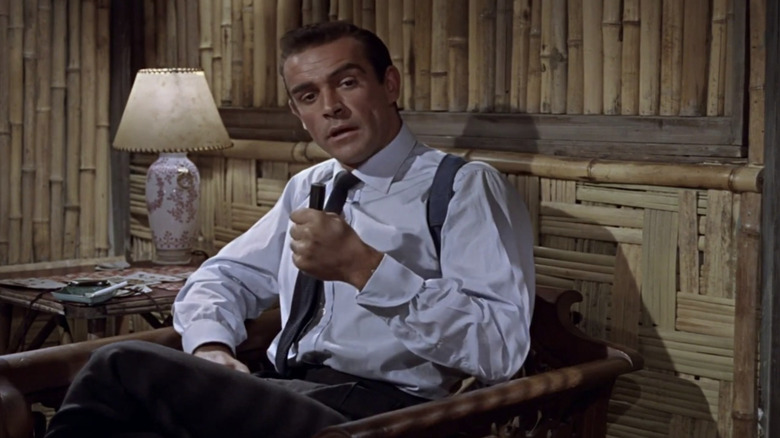 James Bond is interrogating a bandit at a doctor not