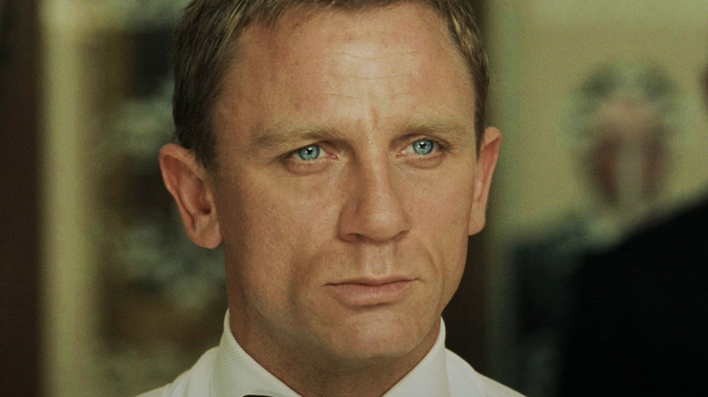 Daniel Craig's James Bond looks across frame in Casino Royale