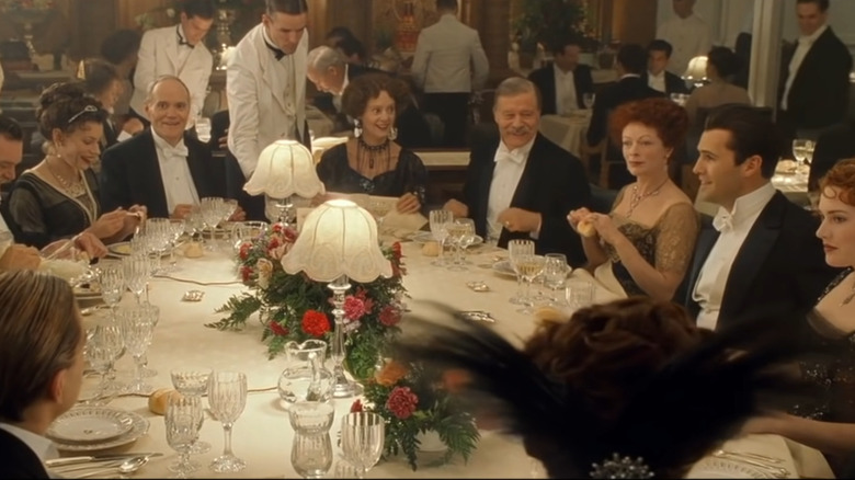 Dinner scene in Titanic