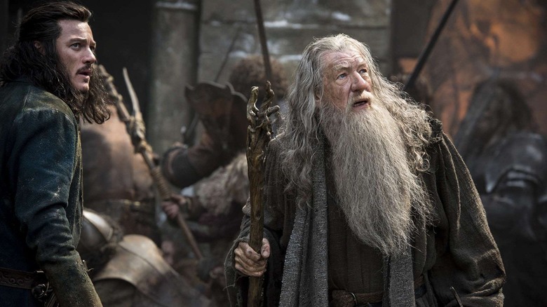 Luke Evans and Ian McKellen in The Hobbit: Battle of the Five Armies