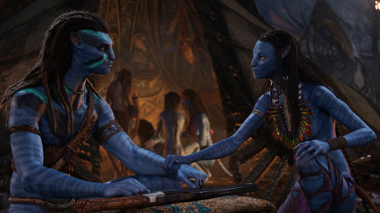 Sam Worthington and Zoe Saldaña in Avatar: The Way of Water