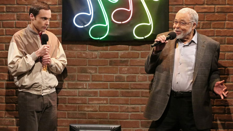 Sheldon and James Earl Jones singing karaoke Big Bang Theory