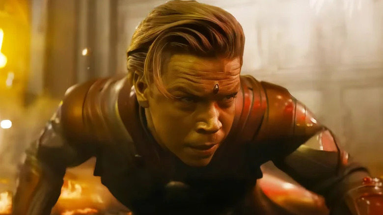 Will Poulter's Adam Warlock looking focused in Guardians of the Galaxy Vol. 3