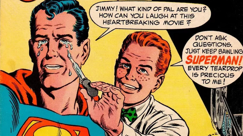 Jimmy Olsen colhe lágrimas do Superman